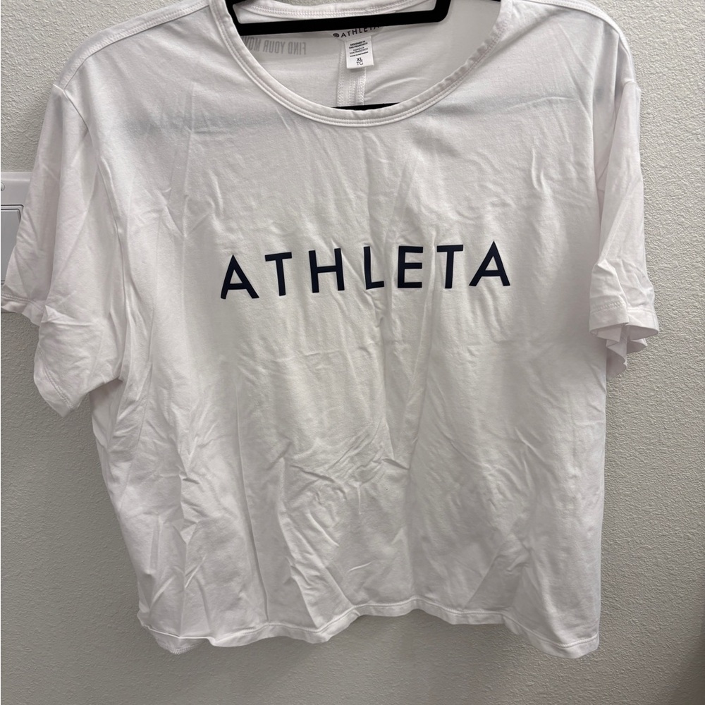 Athleta White Boxy Crop T-Shirt